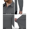 Alimens & Gentle Mens Dress Shirts Long Sleeve Stretch Button Down Shirt(Dark Grey)