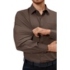 Alimens & Gentle Mens Dress Shirts Long Sleeve Stretch Button Down Shirt(Dark Khaki)