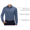 Alimens & Gentle Mens Dress Shirts Long Sleeve Stretch Button Down Shirt(Dusty Blue)