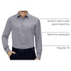 Alimens & Gentle Mens Dress Shirts Long Sleeve Stretch Button Down Shirt(Grey)