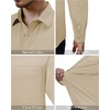 Alimens & Gentle Mens Dress Shirts Long Sleeve Stretch Button Down Shirt(Khaki)