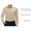 Alimens & Gentle Mens Dress Shirts Long Sleeve Stretch Button Down Shirt(Khaki)