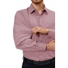 Alimens & Gentle Mens Dress Shirts Long Sleeve Stretch Button Down Shirt(Mauve)