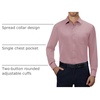 Alimens & Gentle Mens Dress Shirts Long Sleeve Stretch Button Down Shirt(Mauve)