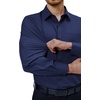 Alimens & Gentle Mens Dress Shirts Long Sleeve Stretch Button Down Shirt(Navy Blue)