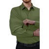 Alimens & Gentle Mens Dress Shirts Long Sleeve Stretch Button Down Shirt(Olive Green)