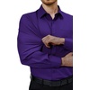 Alimens & Gentle Mens Dress Shirts Long Sleeve Stretch Button Down Shirt(Purple)