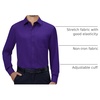 Alimens & Gentle Mens Dress Shirts Long Sleeve Stretch Button Down Shirt(Purple)
