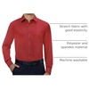 Alimens & Gentle Mens Dress Shirts Long Sleeve Stretch Button Down Shirt(Red)