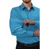 Alimens & Gentle Mens Dress Shirts Long Sleeve Stretch Button Down Shirt(Teal)