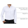 Alimens & Gentle Mens Dress Shirts Long Sleeve Stretch Button Down Shirt(White)