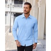 Alimens & Gentle Stretch Dress Shirt for Men Button Down Long Sleeve Shirt(Light Blue)