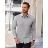 Alimens & Gentle Stretch Dress Shirt for Men Button Down Long Sleeve Shirt(Light Grey)