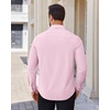 Alimens & Gentle Stretch Dress Shirt for Men Button Down Long Sleeve Shirt(Pink)