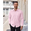 Alimens & Gentle Stretch Dress Shirt for Men Button Down Long Sleeve Shirt(Pink)