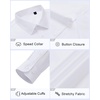Alimens & Gentle Stretch Dress Shirt for Men Button Down Long Sleeve Shirt(White)