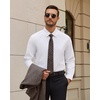 Alimens & Gentle Stretch Dress Shirt for Men Button Down Long Sleeve Shirt(White)