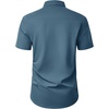Mens Teal Dress Shirt Short Sleeve Wrinkle Free Work Button Down Shirt 2XL