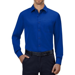 Alimens & Gentle Mens Dress Shirts Long Sleeve Stretch Button Down Shirt(Royal Blue)