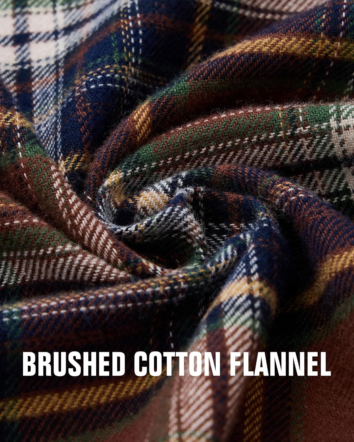 image:imageAlimens amp Gentle Mens Flannel Button Down Long Sleeve Casual Plaid ShirtBrown Navy