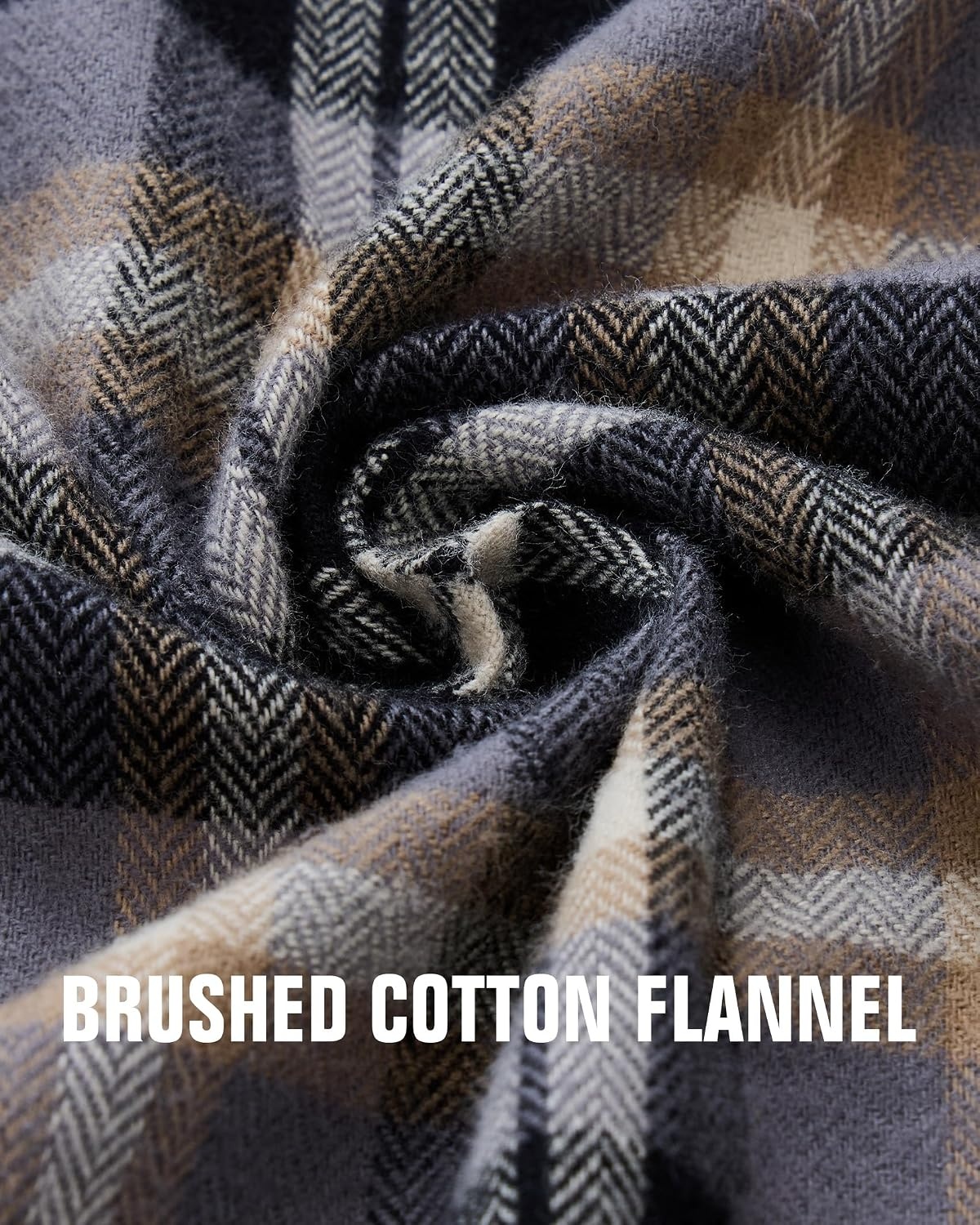 image:imageAlimens amp Gentle Mens Flannel Button Down Long Sleeve Casual Plaid ShirtLilac Black