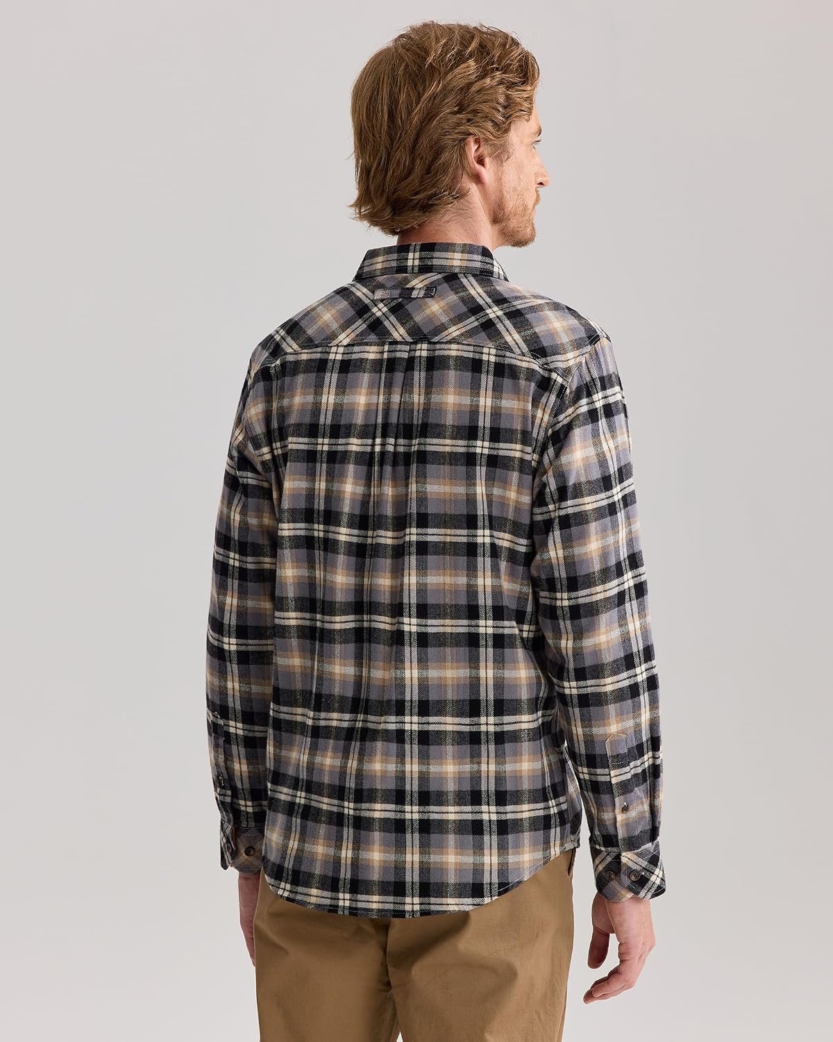 image:imageAlimens amp Gentle Mens Flannel Button Down Long Sleeve Casual Plaid ShirtLilac Black