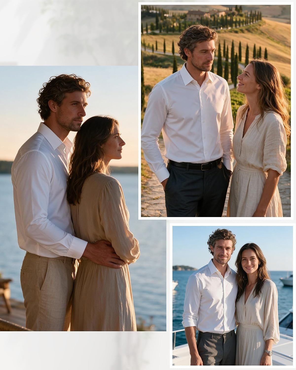 image:imageMens Cotton Dress Shirt Long Sleeve Wrinkle Free Button Down ShirtsWhite