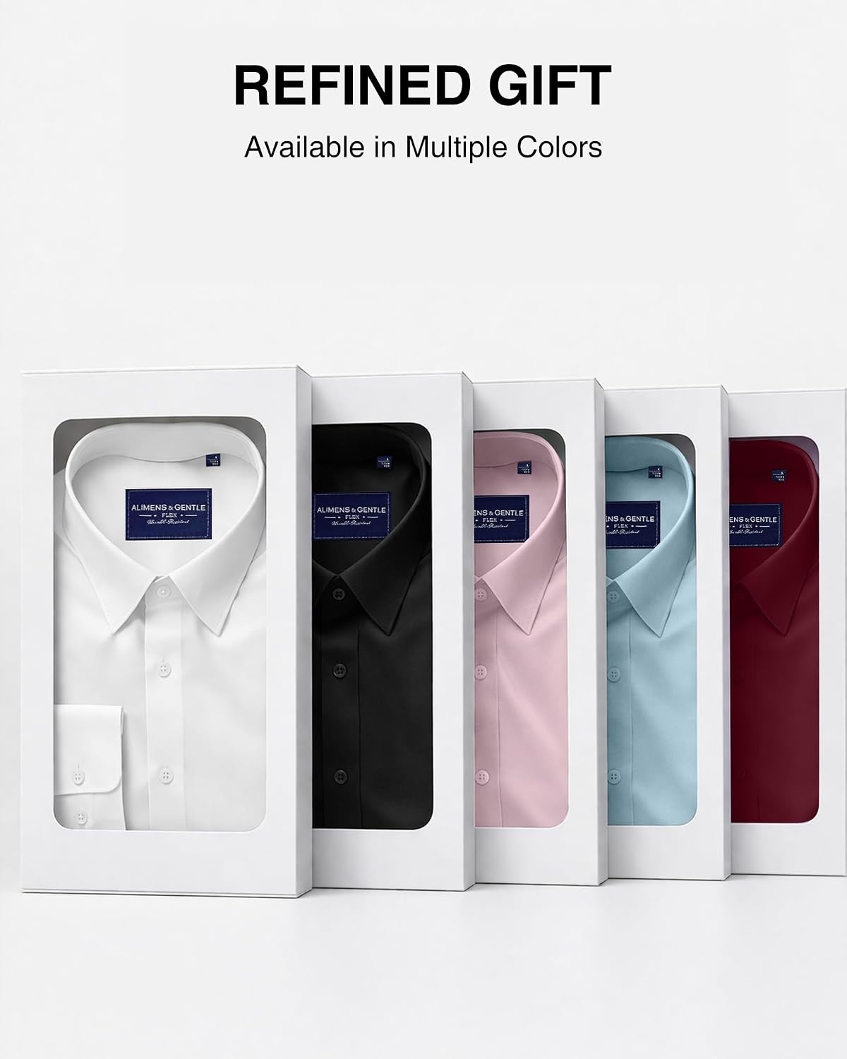 image:imageMens Cotton Dress Shirt Long Sleeve Wrinkle Free Button Down ShirtsWhite