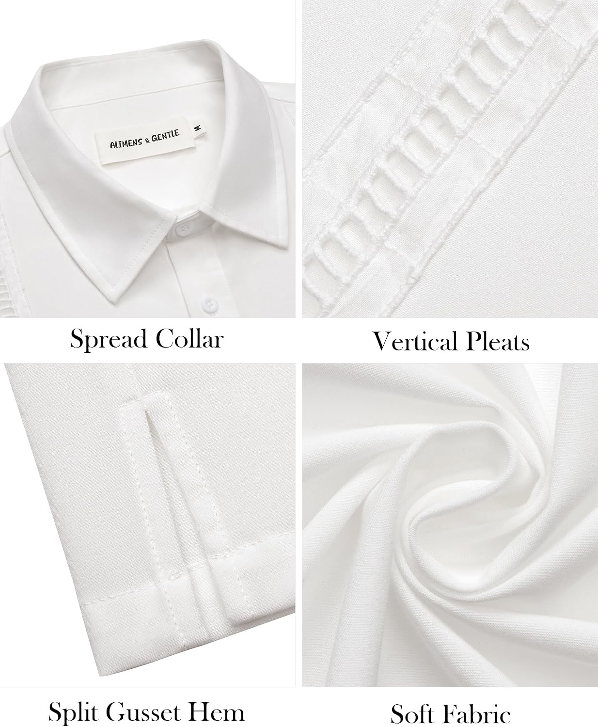 image:imageMens Cuban Guayabera Short Sleeve Button Down Shirt Casual Beach SummerWhite
