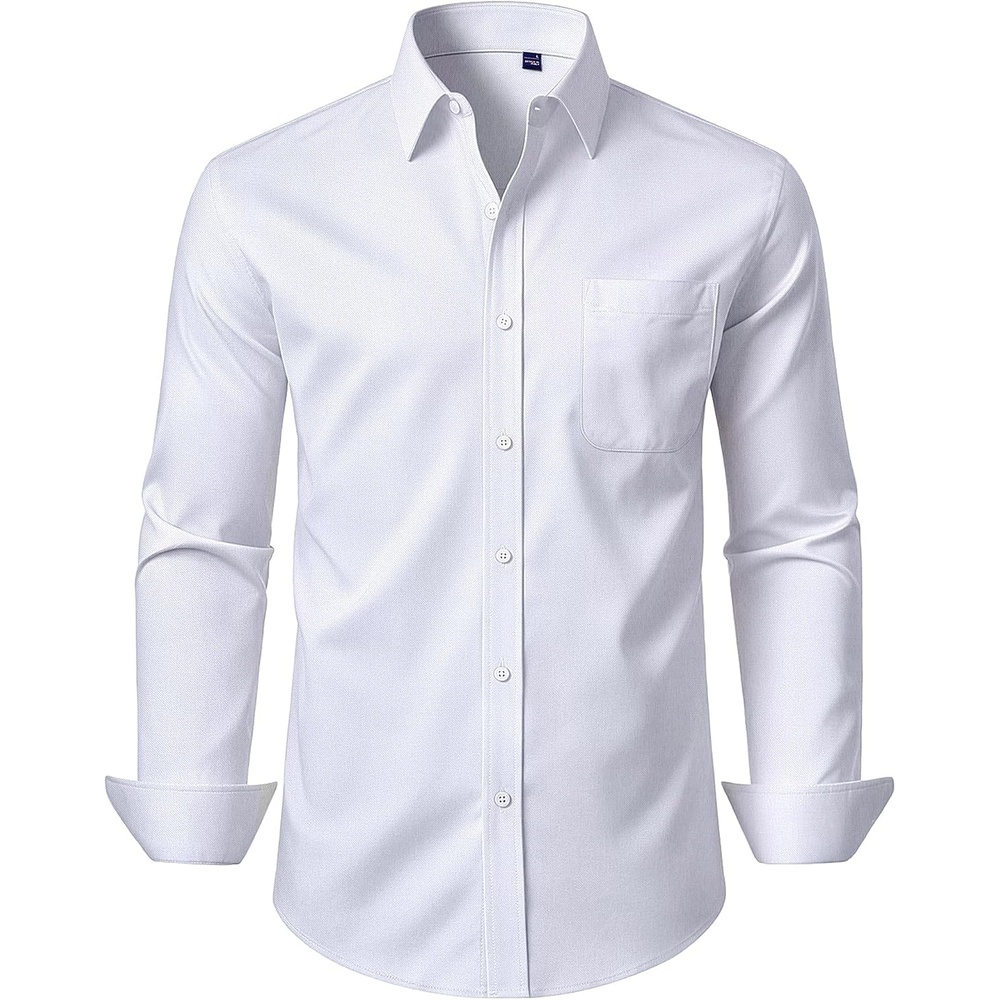 image:imageAlimens amp Gentle Mens Dress Shirt Long Sleeve Button Down Shirt with PocketAll White