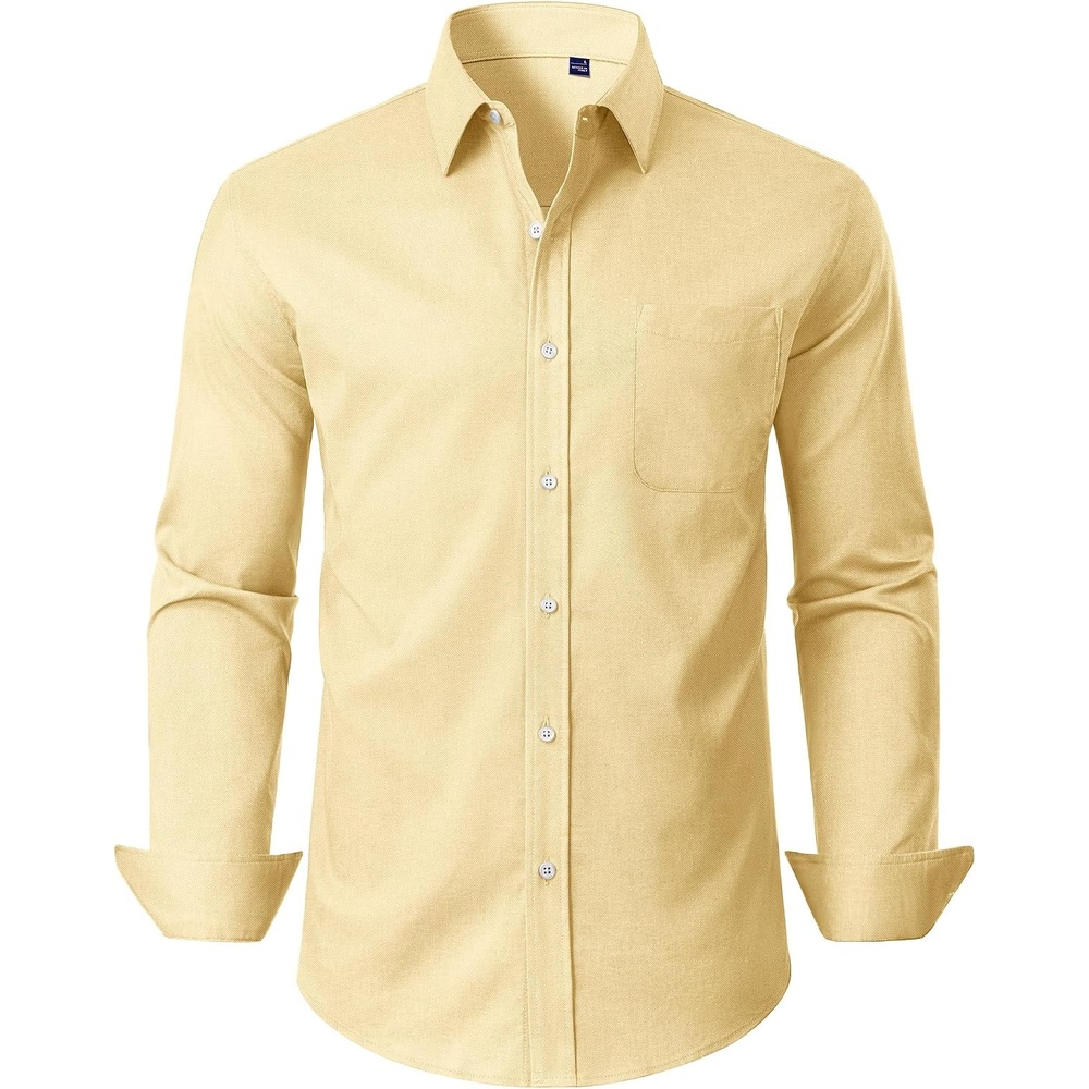 image:imageAlimens amp Gentle Mens Dress Shirt Long Sleeve Button Down Shirt with PocketYellow