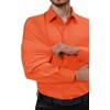 Alimens & Gentle Mens Dress Shirts Long Sleeve Stretch Button Down Shirt(Orange)