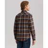 Alimens & Gentle Mens Flannel Button Down Long Sleeve Casual Plaid Shirt(Brown Navy)