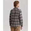 Alimens & Gentle Mens Flannel Button Down Long Sleeve Casual Plaid Shirt(Lilac Black)