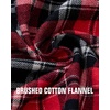 Alimens & Gentle Mens Flannel Button Down Long Sleeve Casual Plaid Shirt(Red Black)