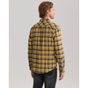 Alimens & Gentle Mens Flannel Button Down Long Sleeve Casual Plaid Shirt(Yellow Navy)