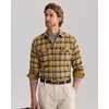 Alimens & Gentle Mens Flannel Button Down Long Sleeve Casual Plaid Shirt(Yellow Navy)