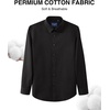 Men’s Cotton Dress Shirt Long Sleeve Wrinkle Free Button Down Shirts(Black)