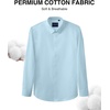 Men’s Cotton Dress Shirt Long Sleeve Wrinkle Free Button Down Shirts(Light Blue)