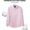 Men’s Cotton Dress Shirt Long Sleeve Wrinkle Free Button Down Shirts(Pink)