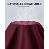 Men’s Cotton Dress Shirt Long Sleeve Wrinkle Free Button Down Shirts(Wine Red)