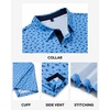 Mens Polo Shirts Dry Fit Breathable Printed Golf Shirt Summer(Blue Dinosaur)