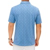 Mens Polo Shirts Dry Fit Breathable Printed Golf Shirt Summer(Blue Dinosaur)