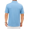 Mens Polo Shirts Dry Fit Breathable Printed Golf Shirt Summer(Blue Dots)