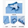Mens Polo Shirts Dry Fit Breathable Printed Golf Shirt Summer(Blue Dots)