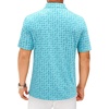 Mens Polo Shirts Dry Fit Breathable Printed Golf Shirt Summer(Blue Funny Ocean)
