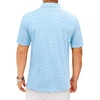 Mens Polo Shirts Dry Fit Breathable Printed Golf Shirt Summer(Blue Golf)