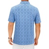 Mens Polo Shirts Dry Fit Breathable Printed Golf Shirt Summer(Blue Hawaii Ocean)