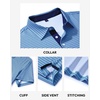 Mens Polo Shirts Dry Fit Breathable Printed Golf Shirt Summer(Blue Stripe)