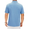 Mens Polo Shirts Dry Fit Breathable Printed Golf Shirt Summer(Blue Stripe)